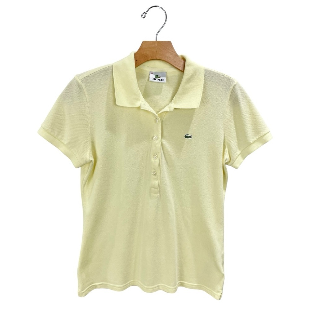 * Lacoste Butter Yellow Short Sleeve Classic Pique Stretch Polo Size 40 - Picture 3 of 9